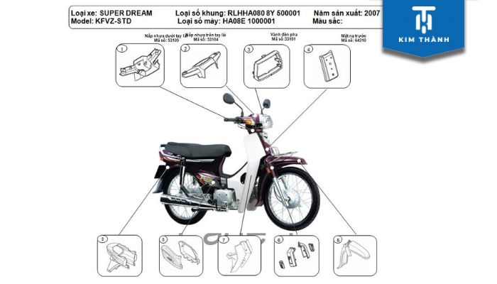 Full bộ dàn áo xe Dream Honda bao gồm những gì?