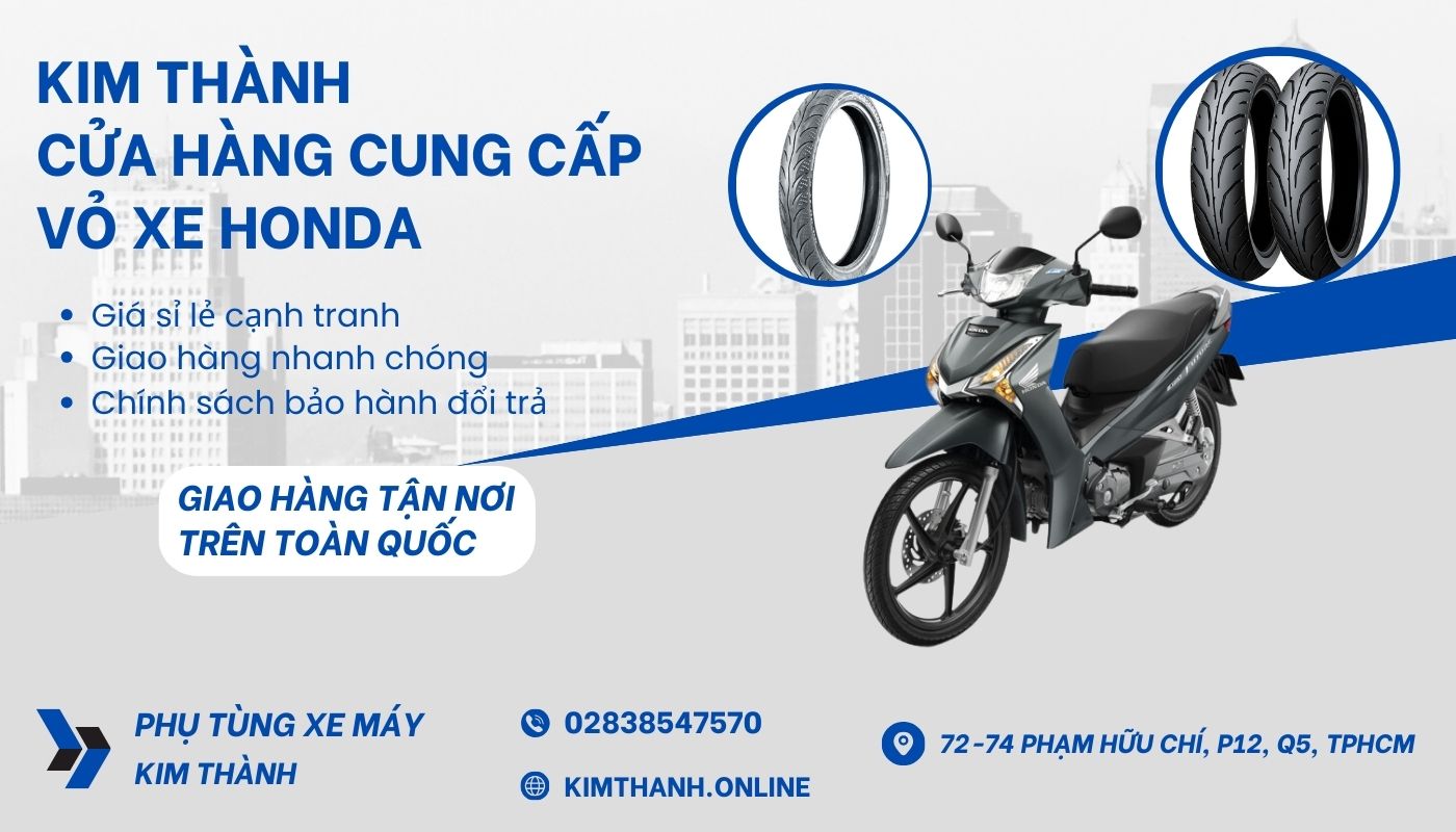 Nên mua bánh xe, vỏ xe máy Honda chính hãng ở đâu?